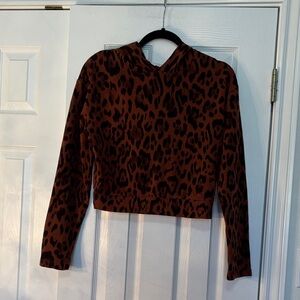 Socialite Brown and Black Animal Print Hoodie